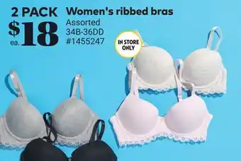 Giant Tiger Women's ribbed bras offer