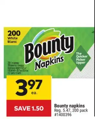 Giant Tiger Bounty napkins offer