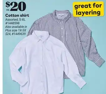 Giant Tiger Cotton shirt offer