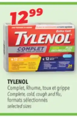 Familiprix TYLENOL Complete, cold, cough and flu, selected sizes offer