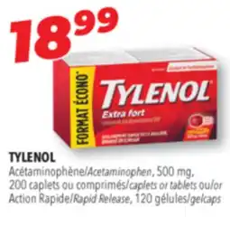 Familiprix TYLENOL, Acetaminophen, 500 mg, 200 caplets or tablets or Action Rapid Release, 120 gelcaps offer