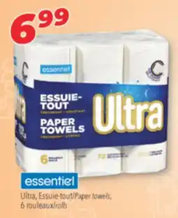 Familiprix ESSENTIEL, Ultra Paper towels, 6 rolls offer