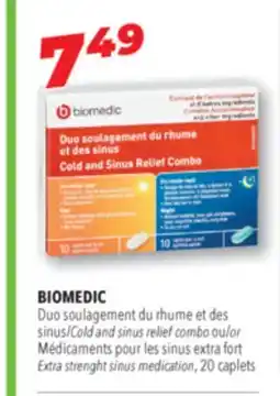 Familiprix Biomedic combo day night cold and sinus relief caplets 20un offer