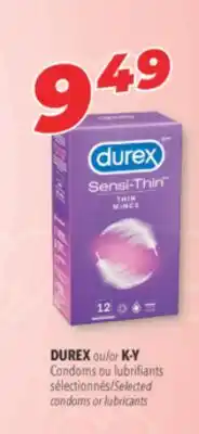 Familiprix DUREX or K-Y, Selected condoms or lubricants offer