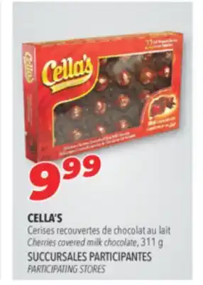 Familiprix CELLA'S Cherries covered milk chocolate, 311 g offer