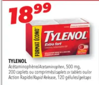 Familiprix TYLENOL Acetaminophen, 500 mg, caplets or tablets or Rapid Release, 120 gelcaps offer