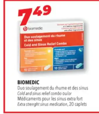 Familiprix BIOMEDIC Cold and sinus relief combo Extra strenght sinus medication, 20 caplets offer