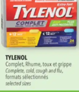 Familiprix TYLENOL, Complet, Rhume, toux et grippe Complete, cold, cough and flu, formats selected sizes offer