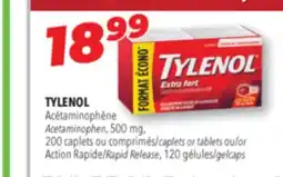 Familiprix TYLENOL Acetaminophen, 500 mg, 200 caplets or Rapid Release, 120 gelcaps offer