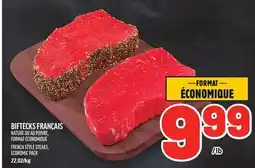 Metro BIFTECKS FRANÇAIS NATURE OU AU POIVRE, FORMAT ÉCONOMIQUE | FRENCH STYLE STEAKS, ECONOMIC PACK offer