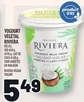 Metro YOGOURT VÉGÉTAL RIVIERA | RIVIERA VEGAN YOGURT offer