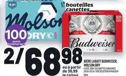 Metro BIÈRE LABATT BUDWEISER, MOLSON DRY | BEER offer