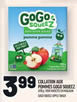 Metro COLLATION AUX POMMES GOGO SQUEEZ | GOGO SQUEEZ APPLE SNACK offer