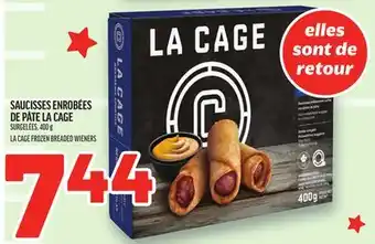 Metro SAUCISSES ENROBÉES DE PÂTE LA CAGE | LA CAGE FROZEN BREADED WIENERS offer