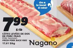 IGA PORC NAGANO FRESH PORK BACK RIBS offer