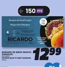 IGA RICARDO FROZEN WAGYU BEEF BURGERS offer