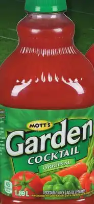 IGA GARDEN COCKTAIL MOTT'S VEGETABLE COCKTAIL offer