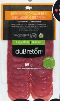 IGA DU BRETON ORGANIC SLICED DRY SAUSAGE OR PROSCIUTTO, CHORIZO OR PEPPERONI offer