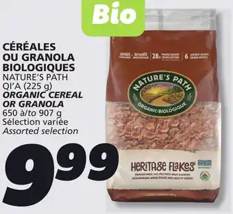 IGA NATURE'S PATH ORGANIC CEREAL OR GRANOLA offer