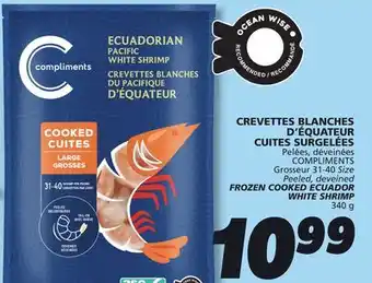 IGA COMPLIMENTS FROZEN COOKED ECUADOR WHITE SHRIMP offer