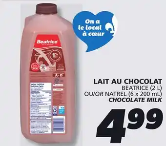 IGA BEATRICE CHOCOLATE MILK offer