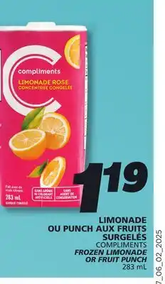 IGA COMPLIMENTS FROZEN LIMONADE OR FRUIT PUNCH offer