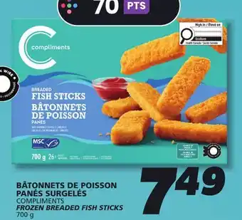 IGA COMPLIMENTS FROZEN BREADED FISH STICKS offer