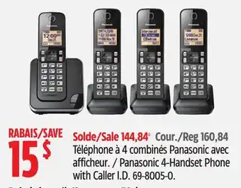 Canadian Tire Panasonic 4-Handset Phone with Caller I.D offer