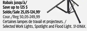 Canadian Tire MotoMaster Selected Work Lights, Spotlight and Flood Light offer