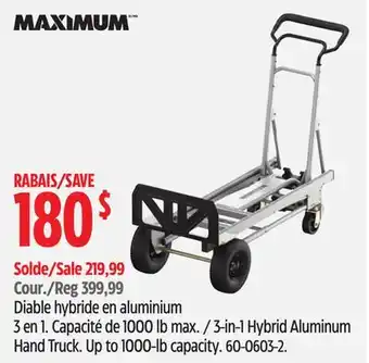 Canadian Tire MAXIMUM 3-in-1 Hybrid Aluminum Hand Truck offer