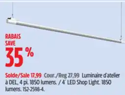 Canadian Tire 4´ LED Shop Light offer