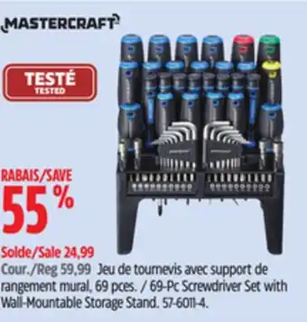 Canadian Tire Mastercraft 69-Pc Screwdriver Set with Wall-Mountable Storage Stand offer