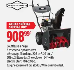 Canadian Tire Briggs & Stratton 208cc 2-Stage Gas Snowblower, 24˝ with Electric Start offer