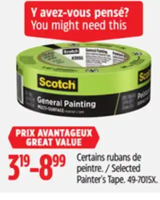 Canadian Tire Scotch Selected Painter's Tape offer