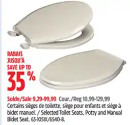 Canadian Tire Selected Toilet Seats, Potty and Manual Bidet Seat offer