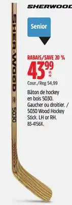 Canadian Tire Sherwood 5030 Wood Hockey Stick offer