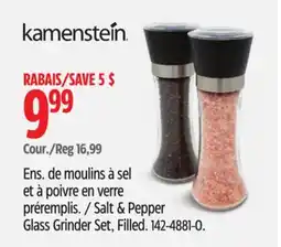 Canadian Tire Kamenstein Salt & Pepper Glass Grinder Set, Filled offer