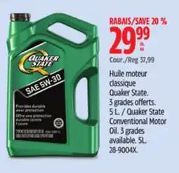 Canadian Tire QuakerState Conventional Motor Oil offer