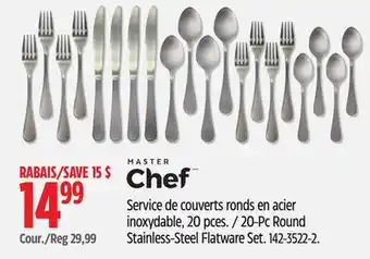 Canadian Tire MASTER Chef 20-Pc Round Stainless-Steel Flatware Set offer