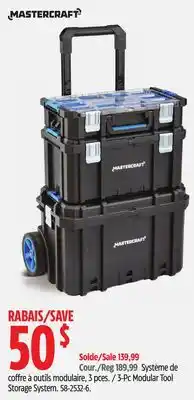 Canadian Tire Mastercraft 3-Pc Modular Tool Storage System offer