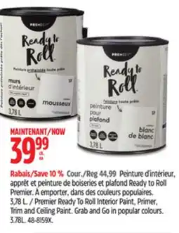 Canadian Tire Premier Ready To Roll Interior Paint, Primer, Trim and Ceiling Paint offer