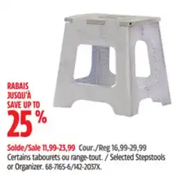 Canadian Tire type A Selected Stepstools or Organizer offer