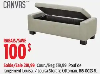 Canadian Tire CANVAS Louisa Storage Ottoman offer