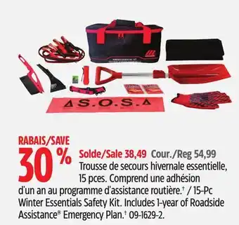 Canadian Tire MotoMaster 15-Pc Winter Essentials Safety Kit offer