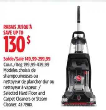 Canadian Tire Selected Hard Floor and Carpet Cleaners or Steam Cleaner offer