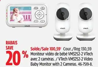 Canadian Tire VTech VM3252-2 Video Baby Monitor with 2 Cameras offer