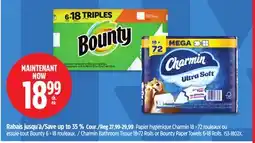 Canadian Tire Charmin Bathroom Tissue 18=72 Rolls or Bounty Paper Towels 6=18 Rolls offer