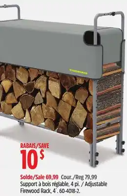 Canadian Tire Adjustable Firewood Rack, 4' Yardworks offer