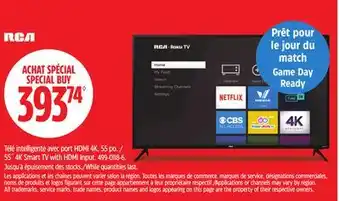 Canadian Tire RCA 55˝4K Smart TV with HDMI Input offer