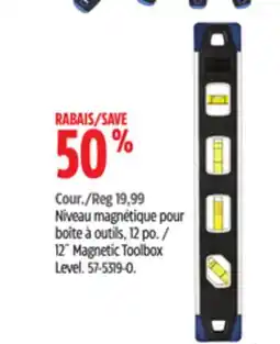 Canadian Tire Mastercraft 12 Magnetic Toolbox Level offer